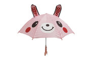 Ombrello sveglio dei bambini di progettazione rosa di colore 3d con la struttura di asse del metallo dei cappucci di sicurezza 10mm fornitore