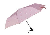 Ombrello compatto rosa di viaggio, maniglia di gomma di Caoted dell'ombrello di Sun di viaggio fornitore