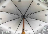 Progettazione floreale del bastone del poliestere di 8 pannelli del tessuto di seta naturale protettivo uv di legno dell'ombrello fornitore
