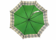 Ombrello verde della maniglia di J, auto di alluminio dell'asse dell'ombrello a scatto automatico aperta fornitore