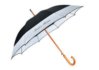 Struttura robusta della vetroresina di colore di stampa di Cmyk degli ombrelli di golf stampata maniglia di legno di J fornitore